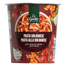 LE GUSTO Instant Bechergericht, Nudeln in Bolognesesauce