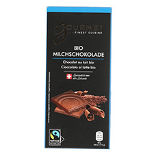 GOURMET Fairtrade-BIO Schweizer Schokoladentafel, Milch