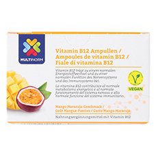 MULTINORM Ampoules de vitamine B12, mangue-fruit de la passion