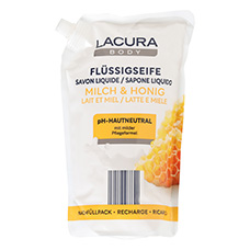 LACURA Flüssigseife Nachfüllpack, Milch & Honig
