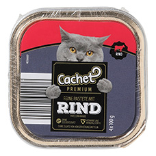 CACHET PREMIUM Katzenfutter 4er-Pack, Rind