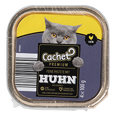 CACHET PREMIUM Katzenfutter 4er-Pack, Huhn