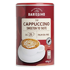 BARISSIMO Café soluble Cappuccino, Sweeten to taste