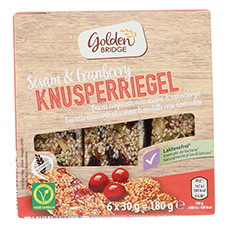 GOLDEN BRIDGE Riegel glutenfrei Sesam-Cranberry