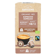 BARISSIMO Fairtrade-BIO Capsules de café espresso Suprema