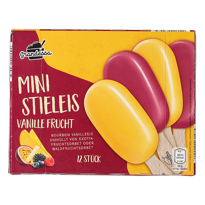 GRANDESSA Mini Stieleis Vanille & Frucht