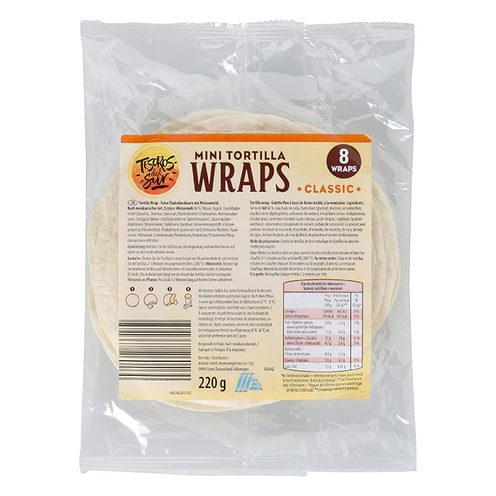 TESOROS DEL SUR Mini tortilla wraps