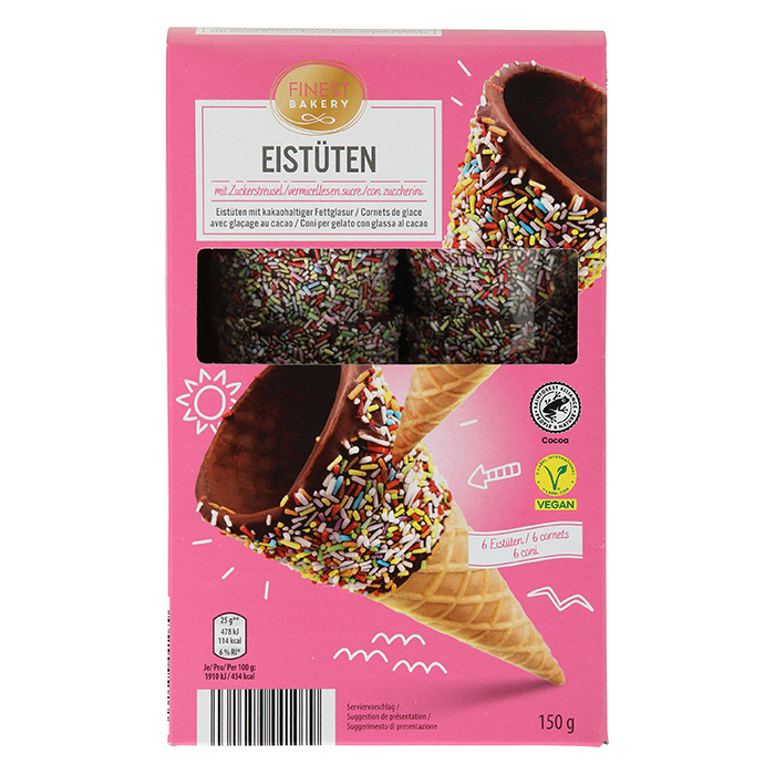 FINEST BAKERY Eistüten Zuckerstreusel
