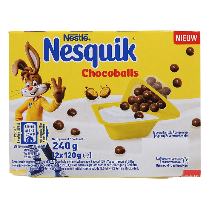 NESTLÉ Yogourt Nesquik Chocoballs, pack de 2