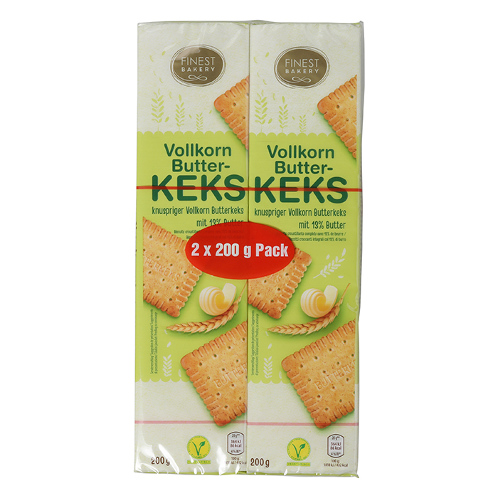 FINEST BAKERY Butterkekse, Vollkorn, 2erPack ALDInow