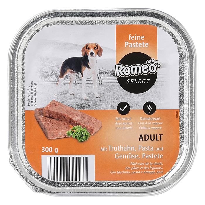 ROMEO SELECT Nourriture pour chien Pate de la dinde des pates et des legumes ALDI now