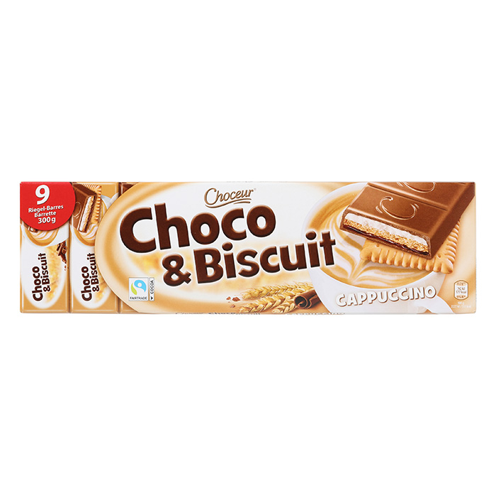 CHOCEUR Barre chocolat et biscuits, cappuccino