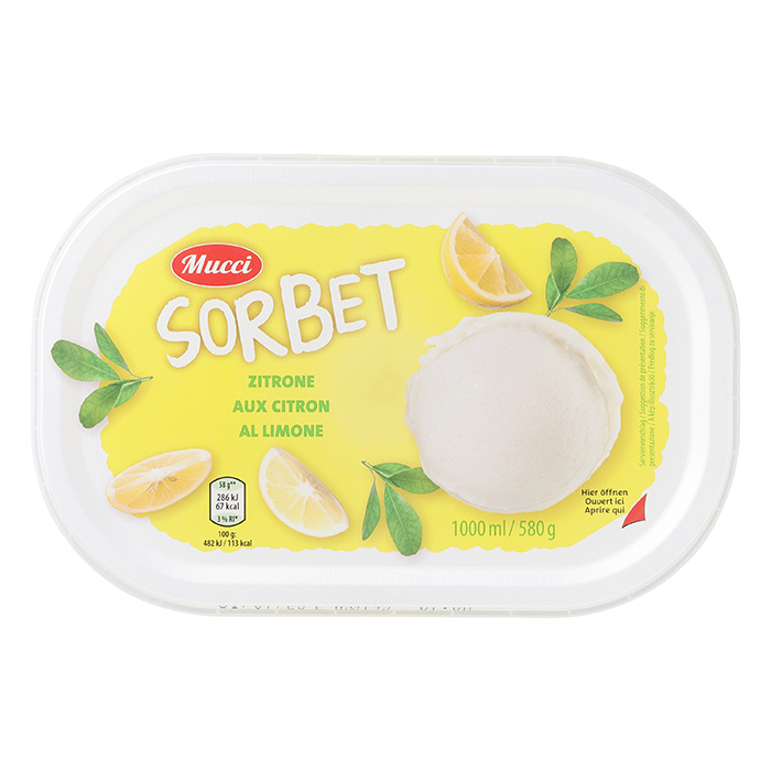 MUCCI Sorbet Eis, Zitrone