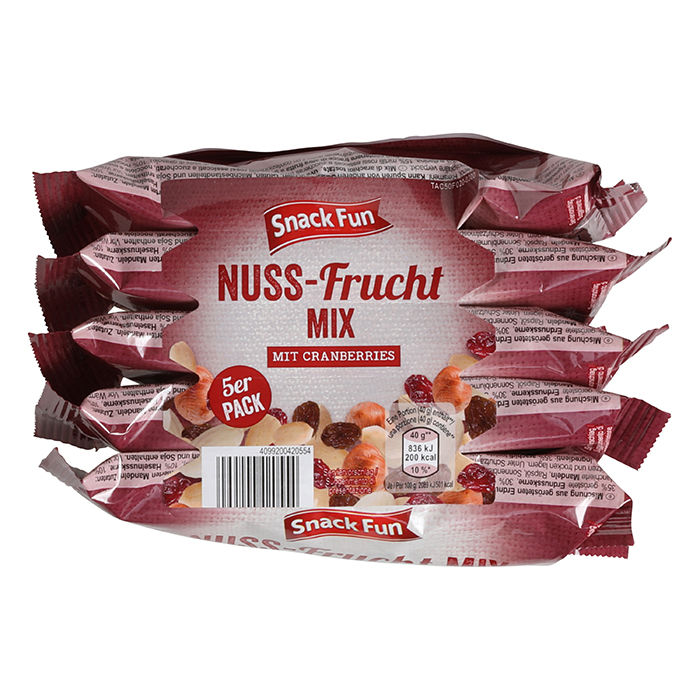 SNACK FUN Nuss-Frucht-Mix, Cranberry 5er-Pack | ALDI-now