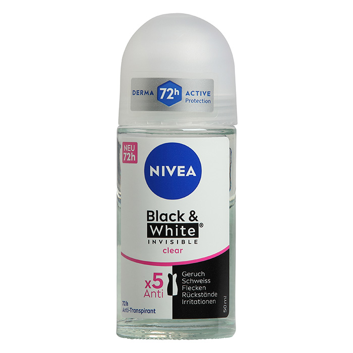 NIVEA Deo Roll-on 50ml, Invisible Black & White Female