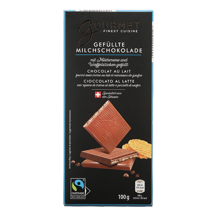 GOURMET Fairtrade-Cioccolato svizzero ripieno, crema al latte