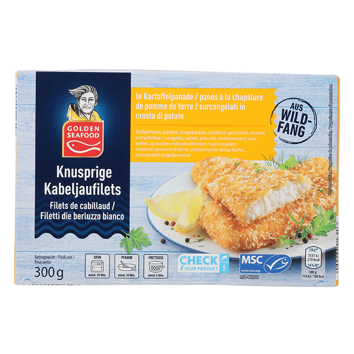GOLDEN SEAFOOD Filetti di merluzzo impanati, panatura di patate