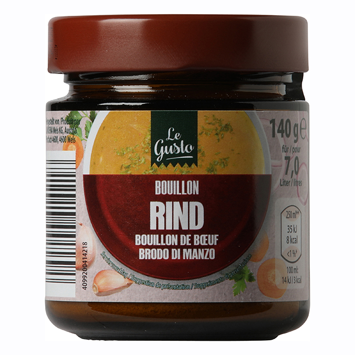 LE GUSTO Klare Brühe, Bouillon im Glas, Rind | ALDI-now