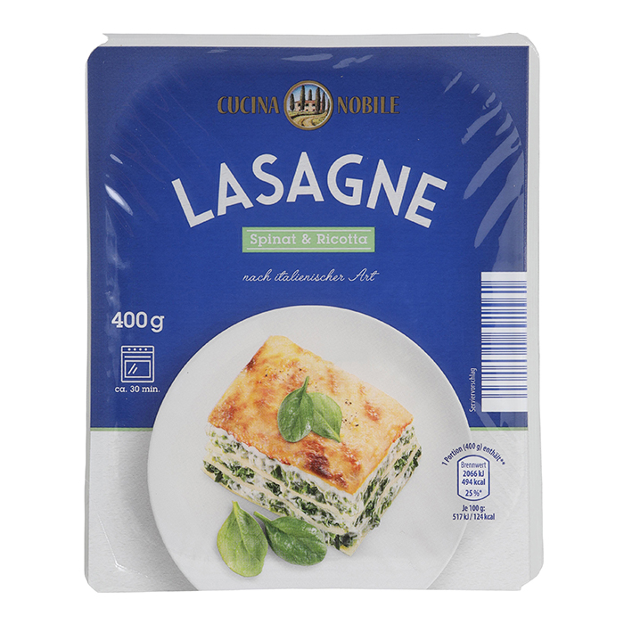 CUCINA NOBILE Lasagne, ricotta-épinards