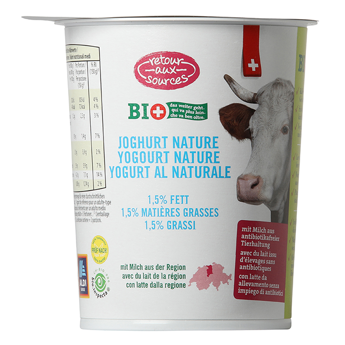 RETOUR AUX SOURCES BIO Naturjoghurt, 1.5 % Fett