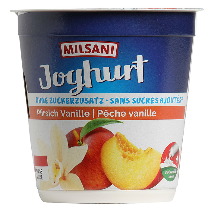 MILSANI Joghurt ohne Zuckerzusatz Pfirsich-Vanille
