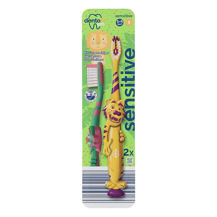 DENTOFIT Kinderzahnbürsten, Kinder 2er-Pack